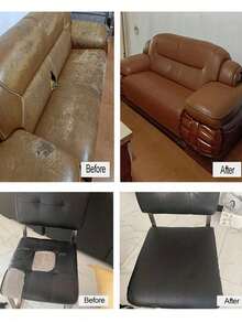 皮革修补片、皮革修补套装、自粘性皮革修补胶带，适用于沙发、汽车座椅、电脑椅、家具、手袋、驾驶座、汽车船用座椅、沙发椅、鞋、手袋、夹克、急救补丁、撕裂修复套装、乙烯基椅子 - 彩色 - 查看 3