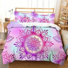 3PCS Mandala Pattern Duvet Cover Set, Hotel & Bedroom Decor Bedding Set, Polyester Soft Skin-Friendly For Master Bedroom, Guest Room, All Season (1*Duvet Cover+2*Pillow Shams, No Insert)