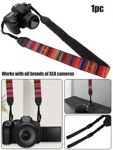 1pc Camera Shoulder Strap, Retro Pattern Camera Strap