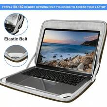 Laptop Sleeve 15.6 Inch, Durable Shockproof Protective Cover Flip Case Briefcase Carrying Computer Bag Case Compatible With 15.6 Inch HP, ASUS, , , Notebook, Computer, Black - 棕色 - 查看 3