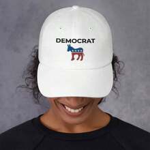 Democrat Hat  Liberal Hat  Democrat Logo Hat - White - View 2