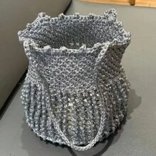200g 1 Lote de Hilo de Crochet de Metal Brillante de Colores - Fino, Brillante, Ligero, Adecuado para Labores Manuales de Bolsos, Carteras, Cestas, Costura, Artesanía - Proveedor al por mayor, Fácil de Usar, Material Versátil