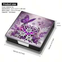 5D DIY Diamond Painting Set - Sunflower & Butterfly Pattern Memo Pad Box - Unique Handmade Gift, Diamond Art Kit, Asymmetrical Round Shape, Special Handmade Gift For Office And Home Desk