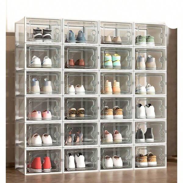 Home Storage Transparent Shoe Box Thickened Plastic Shoe Cabinet Multi-Layer Storage Shoe Box Shoe Rack