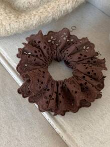 3 Stücke hochwertige Damen Scrunchies aus Spitze in Schwarz, Weiß, Braun - modische, vielseitige, elegante Haraccessoires geeignet für den täglichen Lässig-Stil, Partys, Pendeln, Strand, Make-up-Kombination
