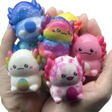 5PCS/10PCS/15PCS Mini Axolotl Squishy Toys Colorful Salamander Easter Party Favors Gifts Cute Squishies PU Toys Finger Squeezing Fidget Sensory Toys,Easter,Axolotl,Mini Toys