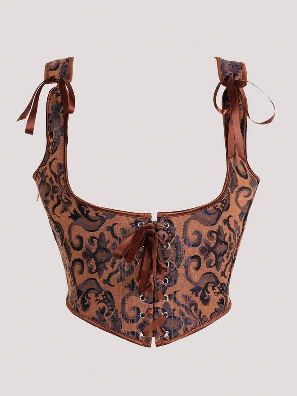 Combinaison sculptante sexy imprimée marron pour femmes