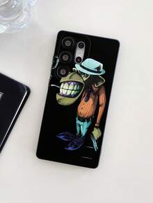 1 件 Cheeky Monkey 持枪彩色绘画图案，黑色哑光纹理 TPU 材质防震手机壳，适合送给男朋友/女朋友的礼物，兼容 Apple、OPPO、Vivo 和其他 Android 手机