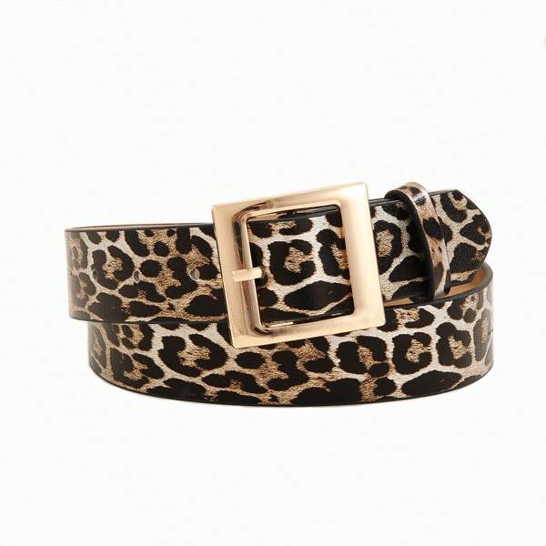 1pc Leopard Print,Black,Yellow,Orange,White Accessories Casual Outfits Women PU Leather Belts Plus Size Suitable For All Seasons