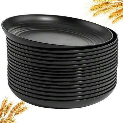 Plato redondo de paja de trigo estilo europeo nuevo plástico anti-caída para el hogar