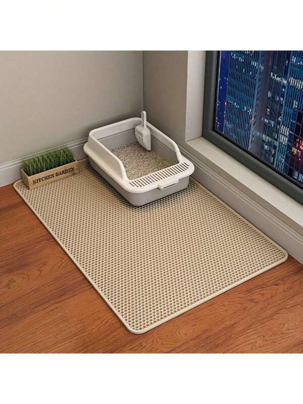 Esterilla para arena de gato de doble capa, evita el derrame y el seguimiento de la arena, tamaño grande adecuado para hogares con varios gatos, herramienta de limpieza útil para propietarios de gatos