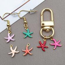 10 buc 10x10mm drăguț email oțel inoxidabil stea de mare farmece mini drăguț viață marină animale pandantive pentru DIY ocean brățară colier cercei bijuterii confecționare meșteșuguri accesorii