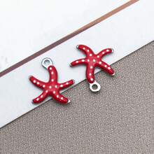 10 buc 10x10mm drăguț email oțel inoxidabil stea de mare farmece mini drăguț viață marină animale pandantive pentru DIY ocean brățară colier cercei bijuterii confecționare meșteșuguri accesorii