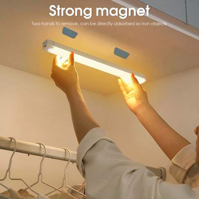 Intelligent LED Lights Human Body Induction Lamp, Home Decor Ultra-Thin Cat's Eye Hill Light Strip, Rechargeable Self-Adhesive Wardrobe Wine Cabinet Light Strip,10CM/150mAh,20CM/150mAh,30CM/200mAh,50CM/350mAh Sensor Light Closet Light