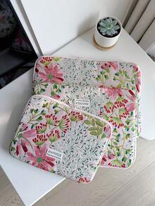 清新简约格桑花浮雕便携式电脑包内袋垫保护套11/13/15英寸适合返校学校用品包学校工作笔记本电脑包女士书包 - 彩色 - 查看 10