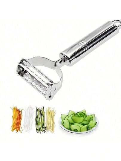 1 Stainless Steel Vegetable Peeler - Multifunctional Fruit And Potato Grater, Suitable For Dining And Casual Scenes, Manual Kitchen Gadget, Ideal For Restaurants