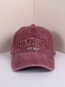 1pc/2pcs Unisex Embroidered "NEW YORK" Washed Baseball Cap, Adjustable Outdoor Casual Hat - A - View 4