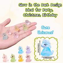 50 piezas Decoración de paisaje en miniatura creativa con unicornios que brillan en la oscuridad, accesorios de gel de crema DIY, decoración con perforadora, adorno en miniatura hecho a mano para el coche, piezas de resina de paisaje en miniatura creativas que brillan en la oscuridad, pequeña decoración que brilla en la oscuridad, regalos pequeños para fiestas, San Valentín, Año Nuevo (color y estilo aleatorios) - Multicolor - Ver 7