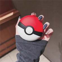 A Red, White And Black Color - Matched Spherical Protective Case Is Suitable For AirPods 1/2 Wireless Earphones. It Is A Cute, Cartoon - Style, Three - Dimensional, Drop - Resistant Soft Silicone Protective Case For Wireless Earphones. - ball - 查看 7
