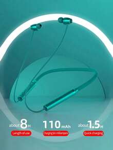 Lenovo HE05X 颈带式蓝牙耳机，运动入耳式耳机，具有高品质音频、降噪、长电池寿命和麦克风 - 黑色 - 查看 4