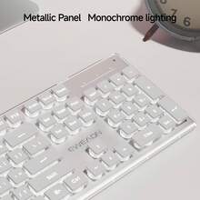 EWEADN 静音无线游戏键盘，符合人体工程学的 104 键，带 LED 背光 USB，2000 毫安时，粉色，非常适合游戏和办公使用，兼容 PC 和笔记本电脑 - 彩色 - 查看 8