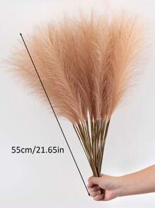 50/30/20/10pcs Faux Pampas Grass, Brown Pampas, Artificial Fluffy Pampas Grass, Fluffy Grass Flower Decorations For Bohemian Home Wedding Decoration, Outdoor Wedding, Wedding Decoration, Spring Decoration