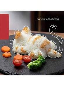 1pc Cute Cat Shape Rice Mold - Perfectly Fits For Sushi & Seaweed Rolls, Holds 200g Rice, Ideal For Home Kitchen & Picnics, DIY Bento Accessories - Multicolor - View 6