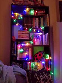 1 Peça Luzes de Fio com Bolas Brancas de 1,5/3/4,5/6m, Alimentadas por Bateria, Luzes de Bolas Brancas para Decoração Interna, Decoração de Quarto, Luzes de Decoração de Parede, Adequadas para Decoração de Casamento, Decoração de Festa de Aniversário, Decoração de Jardim Externo, Decoração Doméstica, Decoração de Barraca de Camping - Branco - Visão 9