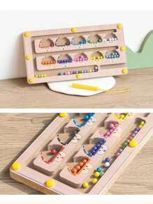 Wooden Magnetic Mushroom Maze, Wooden Color Classification Maze, Montessori Color And Number Classification Board, Montessori Fine Motor Skills Toys, Magnetic Toys, Magnetic Games, Suitable For Children Aged 3+