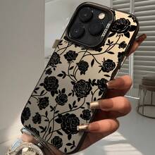 Nueva funda de teléfono mate con patrón de rosa en pantalla completa, adecuada para iPhone 11 12 13 14 15 16 XS XR X 8 6s Plus Pro SE Series, adecuada como regalo para novia, novio, amigo o para ti mismo. - Colores mixtos - Ver 4
