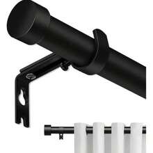 Cortinero Expandible A Maximo 2.1m De Metal Barra De Cortina - Negro - Ver 1