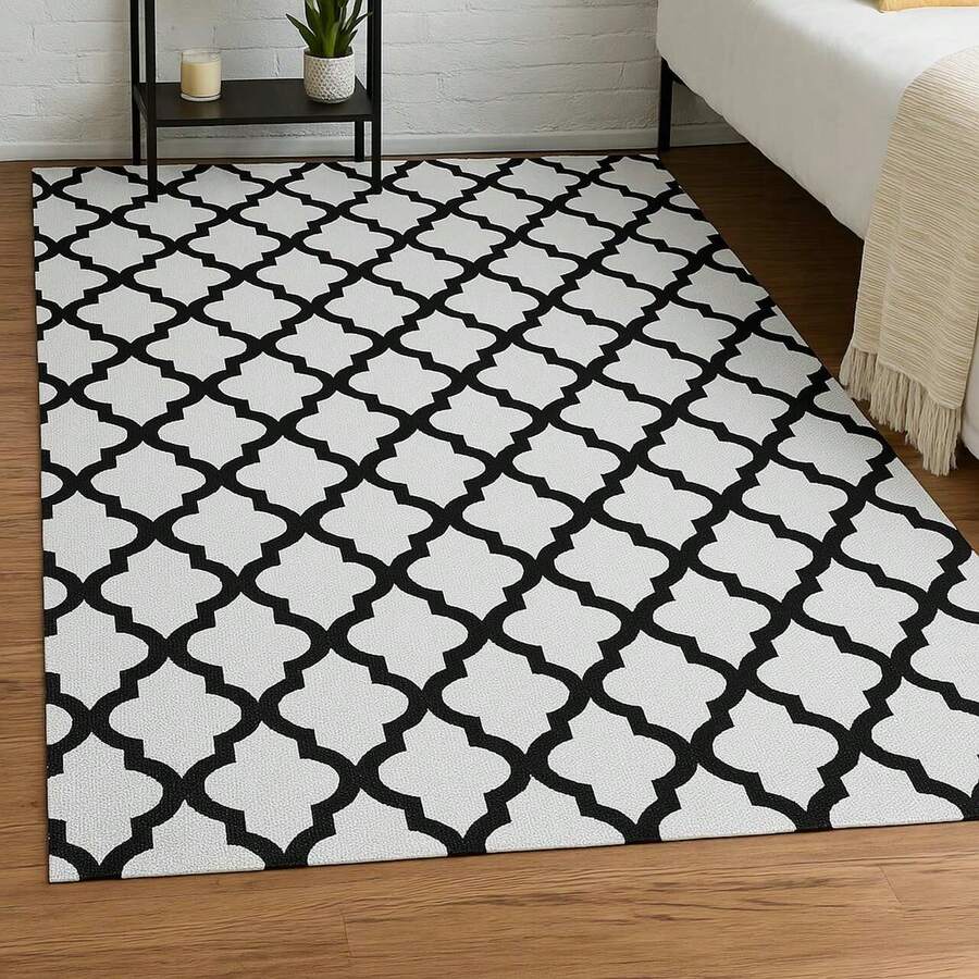 Jacquard Rug 2.00 M X 1.40 M Non-Slip Geometric Living Room Office Bedroom - Arabesque Putih - View 1