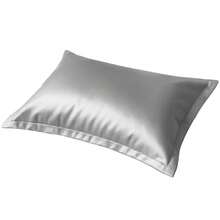Satin Pillowcase With Silk Tabs Soft Luxury Anti Frizz 50x70cm Pillow Cover Unit Pillowcase Bed Decoration Color - Xám - Xem 1
