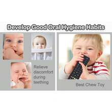 1pc Baby Teething Toy, Soft Remote Control Design, Silicone Material, Chewable, Relieve Teething Discomfort, Sensory Educational Toy, Suitable For 3-24 Months Old Boys And Girls