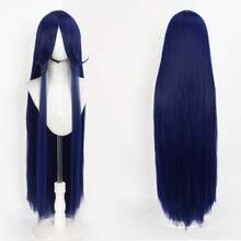 FULCRUM 40英寸超长直发合成假发，适合角色扮演、派对、圣诞节等场合，有绿色、橙色、粉色、蓝色、黑色可选，耐热合成发丝 - 彩色 - 查看 4