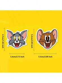 WB 50PCS Tom & Jerry Officially Licensed Tom Jerry Anime Collection Stickers Waterproof Not Easy To Wrinkle Water Cup Phone Skateboard Refrigerator Decoration Christmas Halloween Easter Gifts For Friends