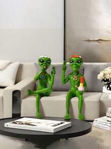 1 chiếc giá treo cốc bia hình người ngoài hành tinh "Người ngoài hành tinh tiệc tùng", tượng người ngoài hành tinh ngộ nghĩnh để trang trí nhà cửa, sân vườn, phòng khách hoặc phòng học, món quà tựu trường tuyệt vời nhất. - Nhiều màu - Xem 7
