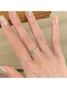 1pc Dopamine Color Diamond Flower Ring For Women, Suitable For Daily And Vacation Wear In Summer - Dopamine Colored Gem Ring - View 10