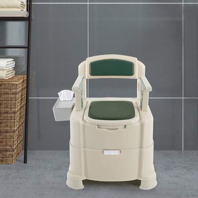 YUNRUX Cadeira portátil para banheiro, cadeira cômoda para uso doméstico com sensor de luz noturna