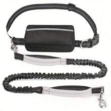 1pc Reflective Waist Pack With Retractable Dog Leash, 44-63inch Elastic Traction Rope, Outdoor Sports Running Pet Leash, Explosion-Proof Thickened Handle, Multiple Colors Available