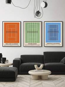 3pcs Tennis Tournament Canvas Art Set, High Quality Minimalist Wall Decor, Interior Wall Decor, Modern Wall Art, Tennis Decor, Wall Arts, Poster, Art Prints, Wall Arts, Posters, Paintings, For Living Room, Bedroom, Bathroom, Optional Frame - Multicolor - View 10