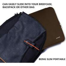 Laptop Sleeve 15.6 Inch, Durable Shockproof Protective Cover Flip Case Briefcase Carrying Computer Bag Case Compatible With 15.6 Inch HP, ASUS, , , Notebook, Computer, Black - 棕色 - 查看 6