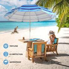 Heavy Duty Folding Beach Umbrella, Large 220cm Multicolor Garden Umbrella With Carry Bag, Lightweight Sun Umbrella UV 50 Protection Outdoor Umbrella With Aluminum Tube, Ideal Umbrella For Outdoor/Beach/Summer - Nhiều màu - Xem 7