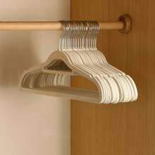 20pcs High Quality Flocked Hangers, Non-Slip Dual Use Drying Rack, Suit/Coat Hanger, Pants Clamp, 360 Degree Rotating Hook - Saves Space, Suitable For Suits And Coats