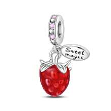1 Set Accessori per braccialetti fai da te con ciondoli a tema frutta: pera verde, lampone, limone, mela. Un set fresco e dolce per l'estate! Limoni, fiori, api, ciondoli fai da te per vivacizzare l'estate