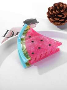 1pc Premium Unique Acetate Fruit Clip Shark-Shaped Hair Clip, Lightweight & Elegant, Suitable For Any Occasion