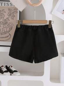 1 pieza Shorts vaqueros rotos de uso versátil para vacaciones y exteriores para niñas pre-adolescentes