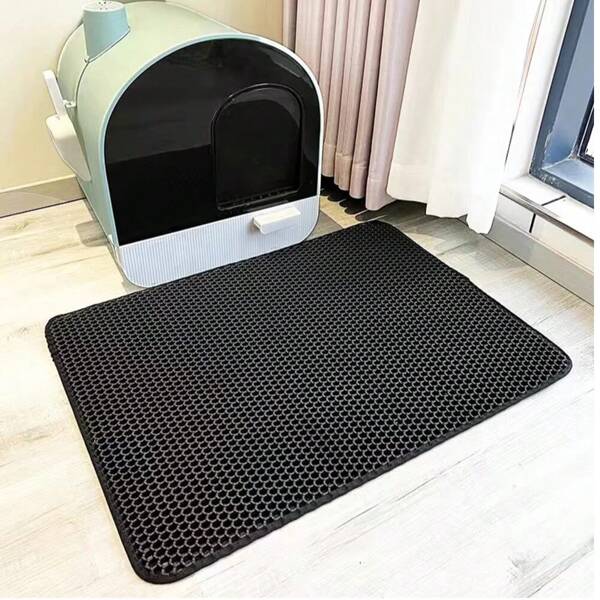 1 Pc EVA Cat Litter Pad, Double-Layered, One-Piece, Single Opening, Washable And Sand-Controlling Pad, Suitable For Indoor Use In Cats, Easy To Clean, Multiple Colors
