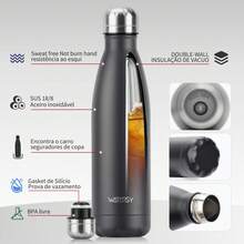 WATERSY 500ML Stainless Steel Thermal Water Bottle For Sports Keeps Water Cold For 24 Hours And Hot For 12 Hours  For Travel - nước da - Xem 6