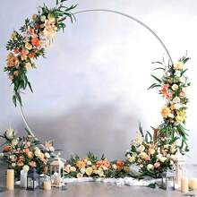 Soporte de estructura circular de globos para el piso, kit de estructura de arco de globos florales, estructura de arco de metal dorado apta para decoración de fiesta de cumpleaños, boda, Navidad